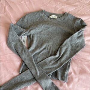 Aritzia Gray Long Sleeve Top